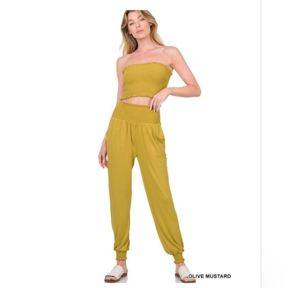 Zenana Jogger Bottoms in Dark Forest